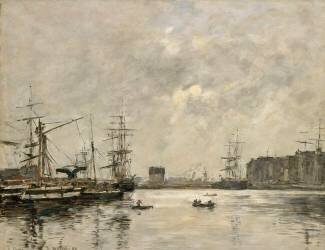Le Port du Havre, bassin de la Barre (Eugène Boudin) - Muzeo.com
