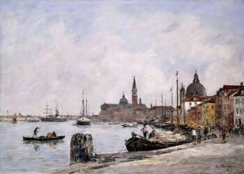 Le Quai de la Giudecca (Eugène Boudin) - Muzeo.com