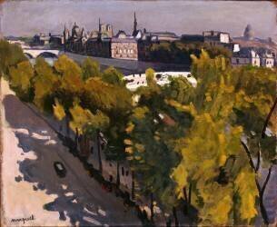 Le remblai du Louvre et le nouveau pont (Albert Marquet) - Muzeo.com