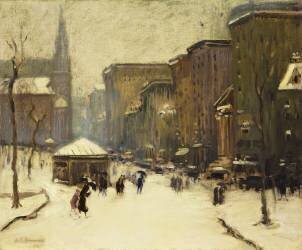 L'église de Park Street dans la neige (Arthur Clifton Goodwin) - Muzeo.com