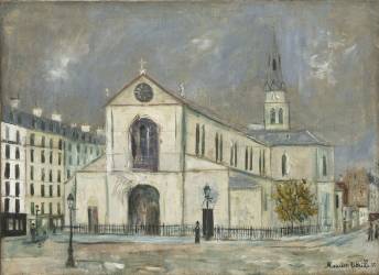 L'Église de Clignancourt (Maurice Utrillo) - Muzeo.com