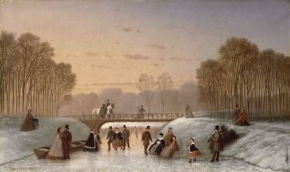 L'Empereur et l'Impératrice patinant au bois de Boulogne (Johann Mongels Culverhouse) - Muzeo.com