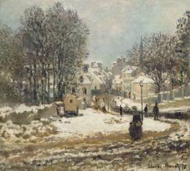 L'entrée de la Grande-Rue à Argenteuil, l'hiver (Claude Monet) - Muzeo.com