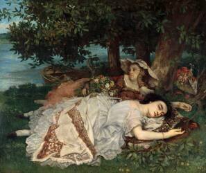 Les demoiselles du bord de la Seine (Gustave Courbet) - Muzeo.com