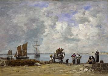 Les femmes de pêcheurs au bord de la mer (Eugène Boudin) - Muzeo.com