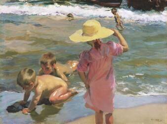 Les Jeunes Amphibiens (Joaquin Sorolla y Bastida) - Muzeo.com