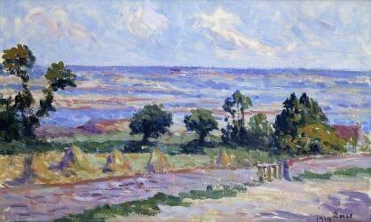Les meules de foin au bord de la mer (Maximilien Luce) - Muzeo.com