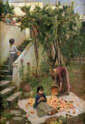 Les ramasseurs d'oranges (John William Waterhouse) - Muzeo.com