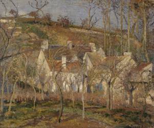 Les toits rouges, coin de village, effet d'hiver (Camille Pissarro) - Muzeo.com