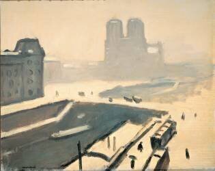 L'hiver à Paris. Les hôtels particuliers du Pont Saint Michel (Albert Marquet) - Muzeo.com