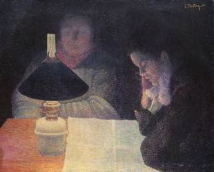 Lire sous la lampe (Léon Pourtau) - Muzeo.com