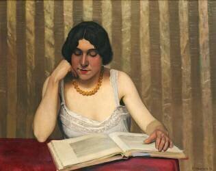 Liseuse au Collier Jaune (Félix Vallotton) - Muzeo.com