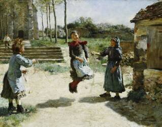 Little Girls Jumping Rope (Etienne Dinet) - Muzeo.com