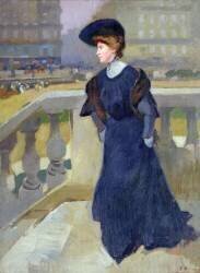 Madame Renoux sur les marches de l'église de la Trinité (Jules Ernest Renoux) - Muzeo.com