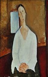 Madame Zborowska avec les mains jointes (Amedeo Modigliani) - Muzeo.com