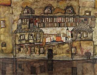 Maisons au Bord de la Rivière (Egon Schiele) - Muzeo.com