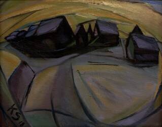 Maisons enneigées (Kurt Schwitters) - Muzeo.com