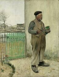 Man Having Just Painted His Fence (Jean-François Raffaelli) - Muzeo.com