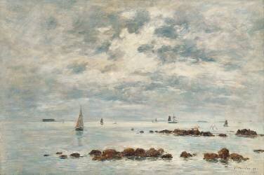 Marée basse, Saint Vaast la Hougue (Eugène Boudin) - Muzeo.com