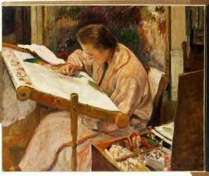 Marie Monnier en train de broder (Paul Emile Bécat) - Muzeo.com