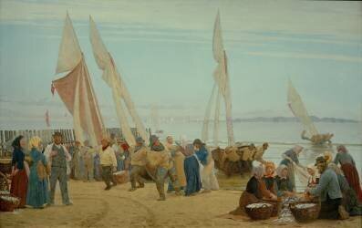 Matinée à Hornbaek. Les pêcheurs débarquent (Peder Severin Kröyer) - Muzeo.com