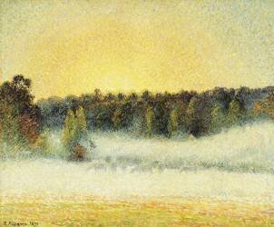 Misty Sunset at Eragny (Camille Pissarro) - Muzeo.com