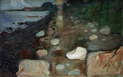 Moonlight on the beach (Edvard Munch) - Muzeo.com