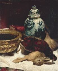 Nature morte au lapin mort (Léon Bonnat) - Muzeo.com
