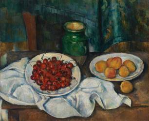 Nature morte aux cerises et aux pêches (Paul Cézanne) - Muzeo.com