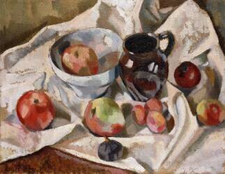 Nature Morte aux Pommes, Prunes et une Cruche (Roger Fry) - Muzeo.com