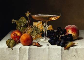 Nature morte avec fruits et coupe de champagne (Emilie Preyer) - Muzeo.com