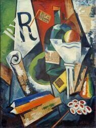 Nature morte avec livres et coupe de fruits (Alexandra Exter) - Muzeo.com
