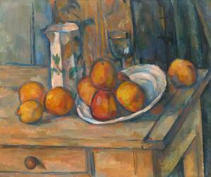 Nature morte avec pichet de lait et fruits (Paul Cézanne) - Muzeo.com