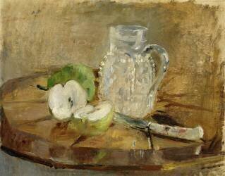Nature Morte avec Pomme coupée et un Pichet (Berthe Morisot) - Muzeo.com
