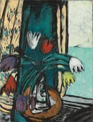 Nature morte avec tulipes et vue sur la mer (Max Beckmann) - Muzeo.com