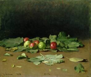 Nature morte de pommes et de feuilles (Ilya Répine) - Muzeo.com