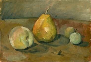 Nature morte, poire et pommes vertes (Paul Cézanne) - Muzeo.com