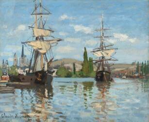 Navires sur la Seine à Rouen (Claude Monet) - Muzeo.com