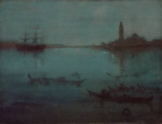 Nocturne en bleu et argent : La Lagune, Venise (James Abbott McNeill Whistler) - Muzeo.com