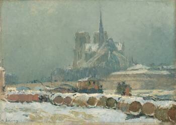 Notre-Dame de Paris par temps de neige (Albert Lebourg) - Muzeo.com