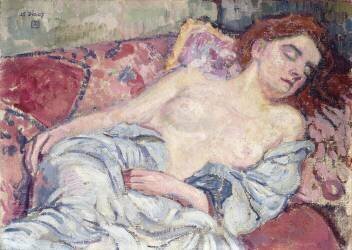 Nu sur un divan (Theo van Rysselberghe) - Muzeo.com