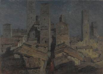 Nuit de lune à San Gimignano (Ferrucio Scattola) - Muzeo.com