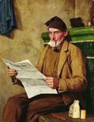 Old Feissli Reading the Newspaper (Albert Anker) - Muzeo.com
