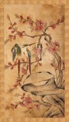 Paravent huit panneaux : fleurs et oiseaux 