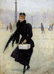 Parisienne, place de la Concorde (Jean Béraud) - Muzeo.com