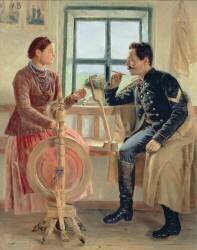 Parler au rouet (Vasilev Mikhail Nikolaevich) - Muzeo.com