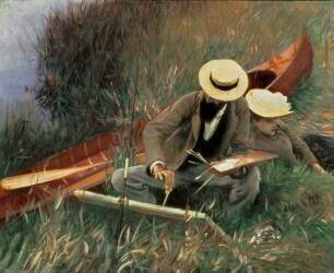 Paul Helleu dessinant sa femme (John Singer Sargent) - Muzeo.com