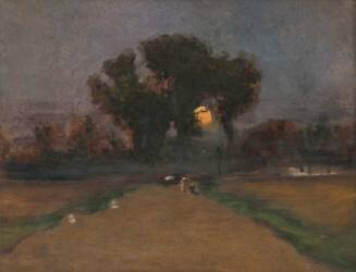 Paysage avec soleil couchant (Laszlo Mednyanszky) - Muzeo.com