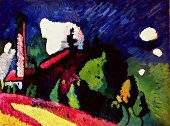 Paysage avec un clocher (Wassily Kandinsky) - Muzeo.com