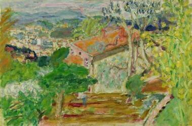 Paysage avec une maison rouge (Pierre Bonnard) - Muzeo.com